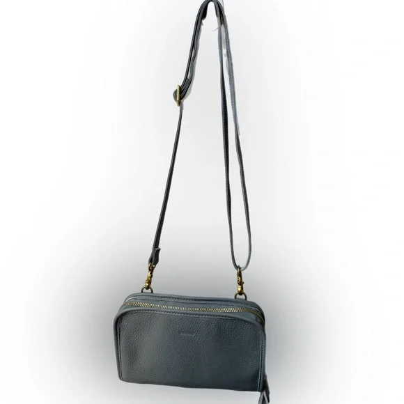 Minooy l Stylish Gray leather Crossbody Bag:NWOT - Picture 2 of 15